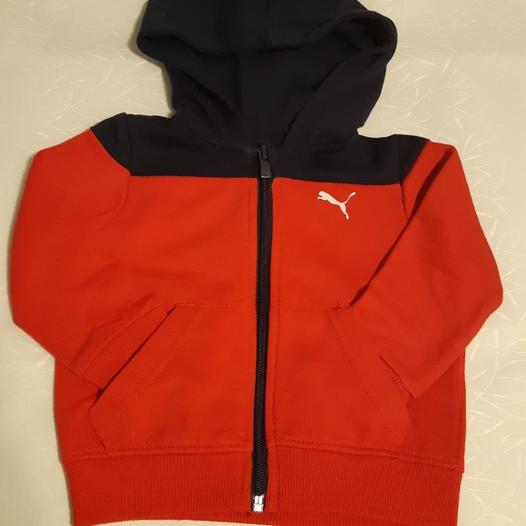 Boys Puma Pullover Hoodie Sweater Size 6-9M Long Sleeves/ Red And Black Color, - Picture 3 of 10